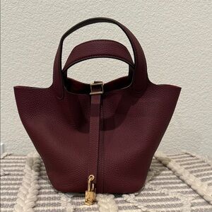 Burgundy Tote Bag Unbranded H
